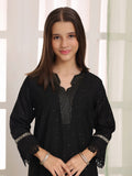 Oaks Embroidered Cotton Net Jacquard Co-ord set Black 2 Piece