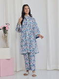 Oaks Printed Lawn Co-ord set White 2 Piece