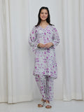 Oaks Printed Lawn Co-ord set White 2 Piece
