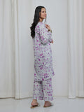 Oaks Printed Lawn Co-ord set White 2 Piece