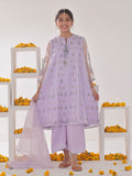 Oaks - Organza Embroidered Pret Suit For Women - Light Lilac - 3 Piece