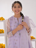 Oaks - Organza Embroidered Pret Suit For Women - Light Lilac - 3 Piece