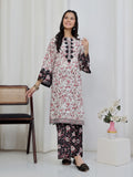 Oaks - Embroidered Lawn Suit For Girl - Red&Black - 2 Piece