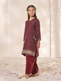 Oaks - Embroidered Pret Kurti Dobby Maroon  - 1 Piece