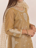 Oaks - Embroidered Suit Pret Zari Golden  - 3 Piece