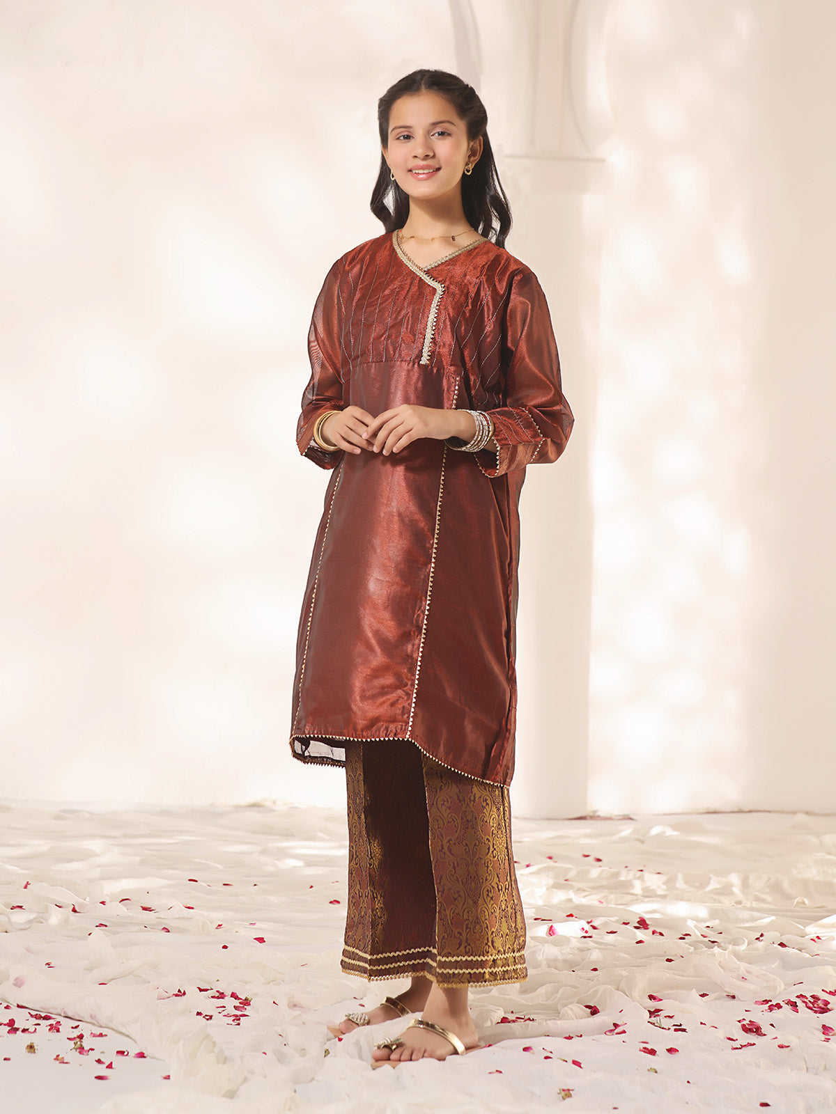 Oaks - Fancy Pret Kurti Masoori Maroon  - 1 Piece