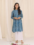 Oaks - Printed Pret Kurti Cotton Blue  - 1 Piece