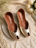 Hemo Handicraft - Gold Grace Khussa For Women - Dull Gold