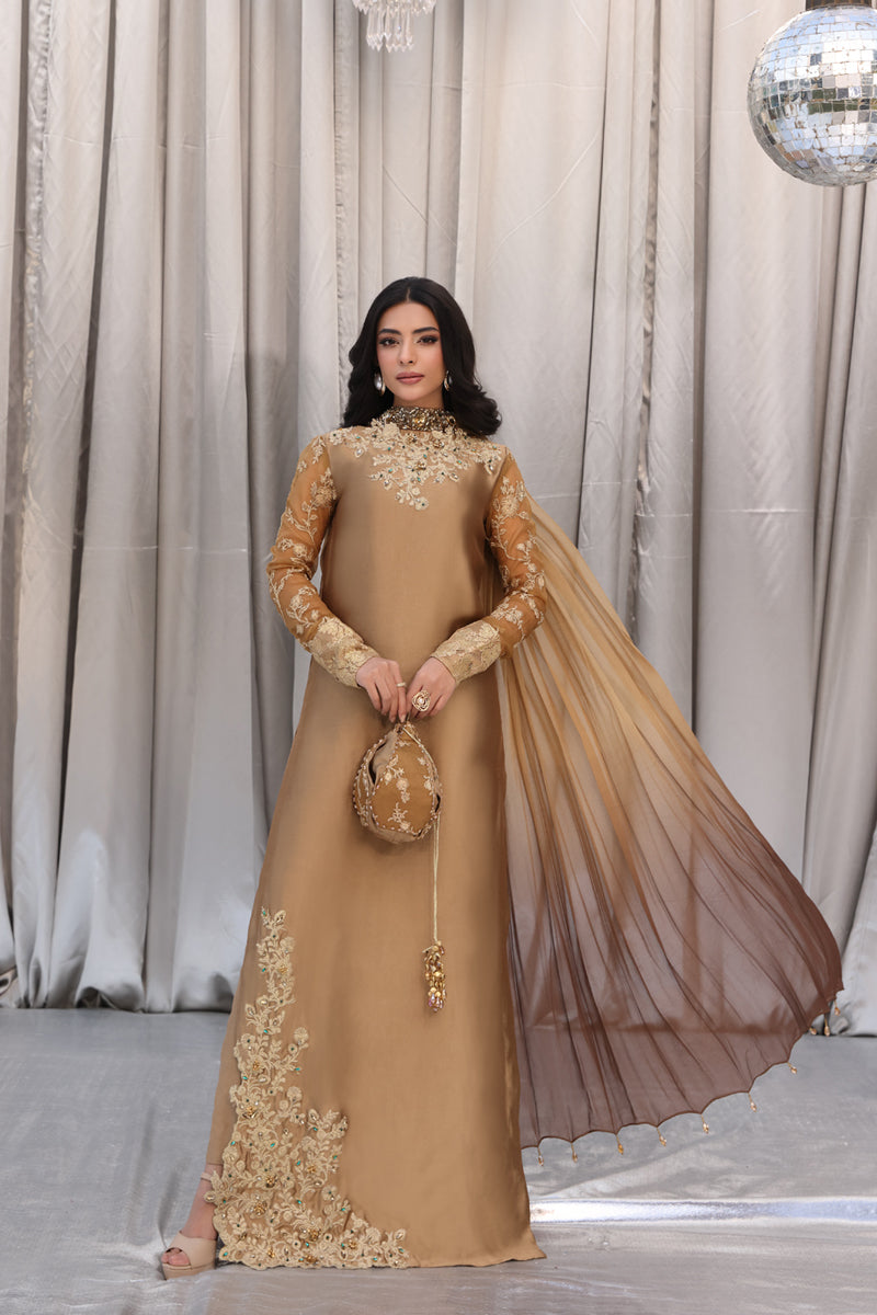 Musferah Saad - Goldess - Tissue Silk & Chiffon - 3 Piece