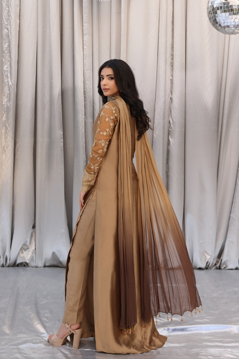 Musferah Saad - Goldess - Tissue Silk & Chiffon - 3 Piece