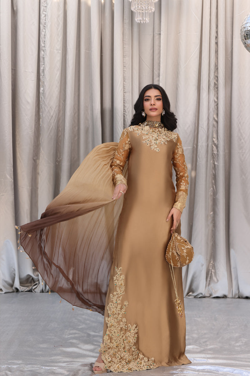 Musferah Saad - Goldess - Tissue Silk & Chiffon - 3 Piece