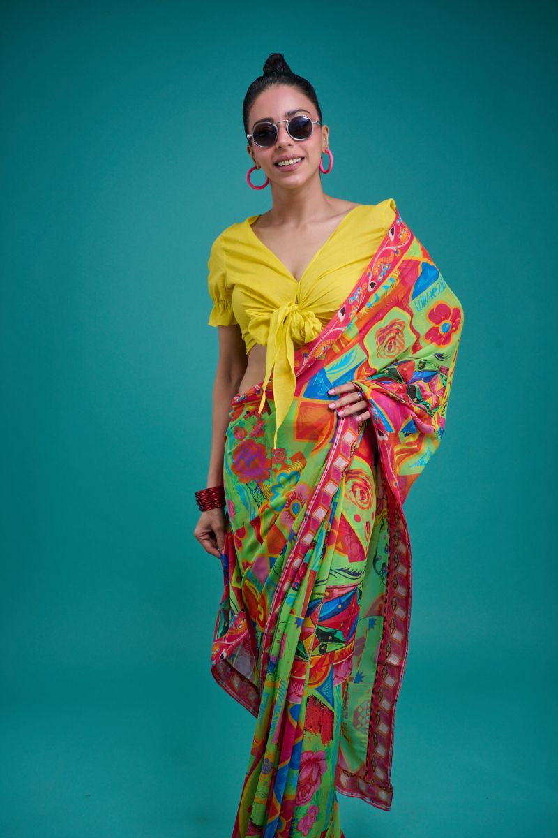 Gulabo - CANARY KNOT BLOUSE - Cotton Lawn - Yellow - 1 Piece