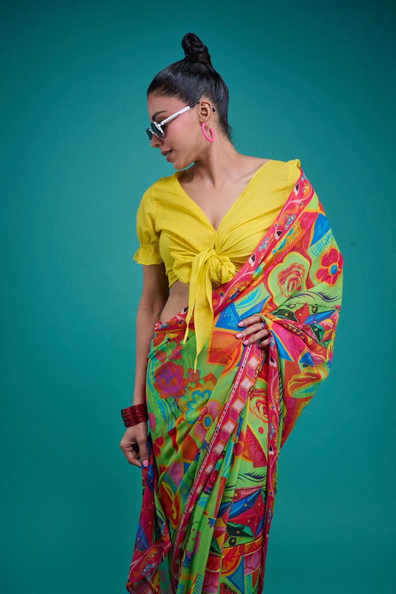 Gulabo - CANARY KNOT BLOUSE - Cotton Lawn - Yellow - 1 Piece