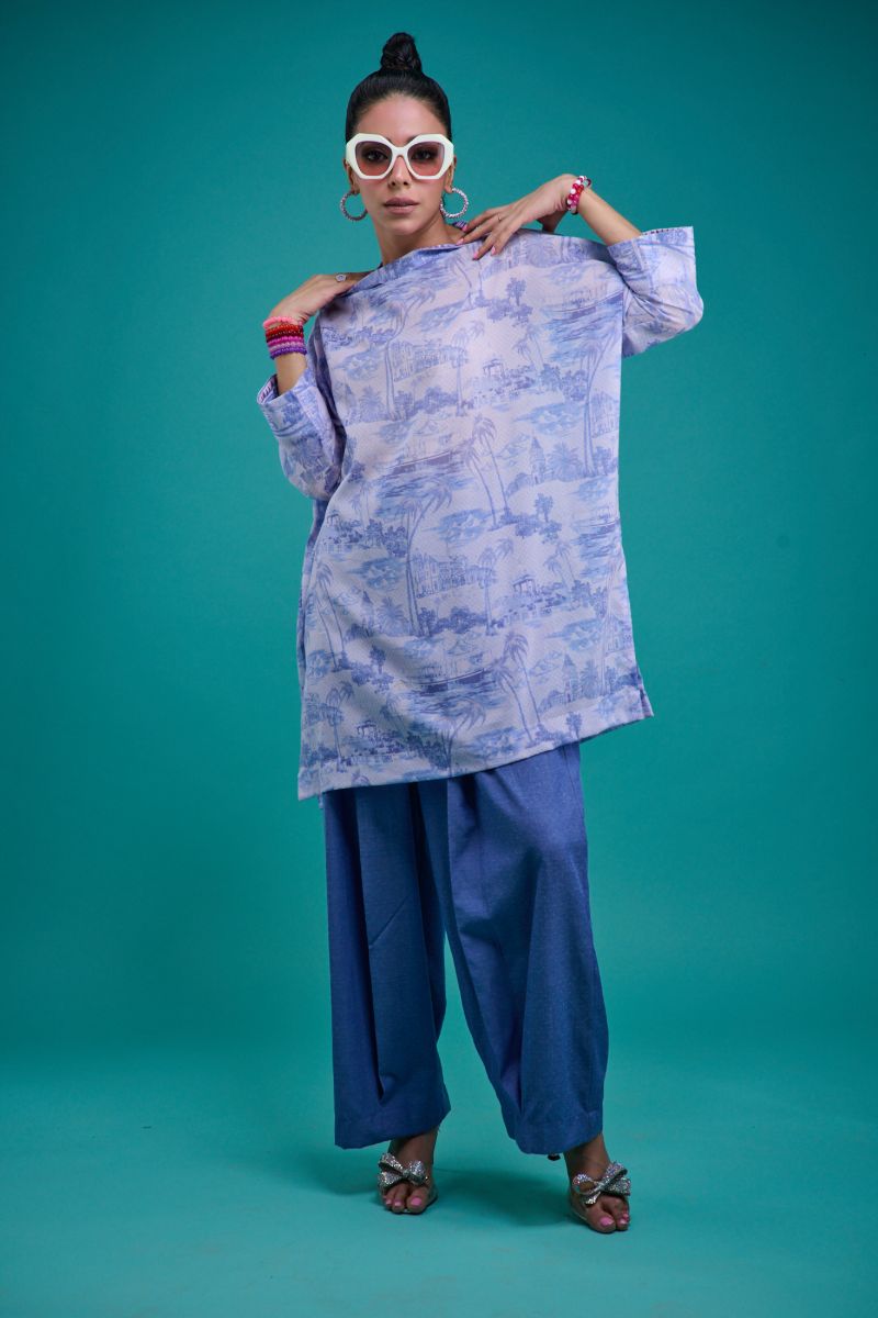 Gulabo - WISTERIA - Swiss Lawn & Cotton - Lilac & Blue - 2 Piece
