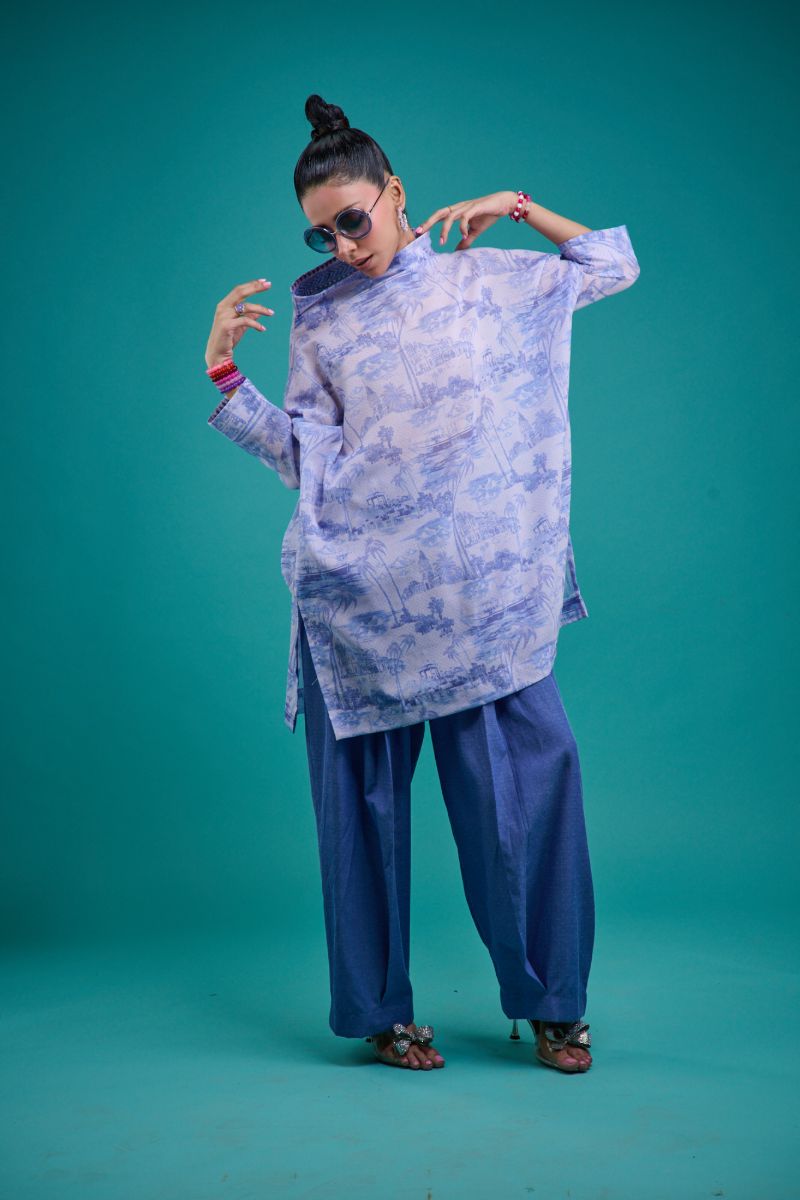 Gulabo - WISTERIA - Swiss Lawn & Cotton - Lilac & Blue - 2 Piece