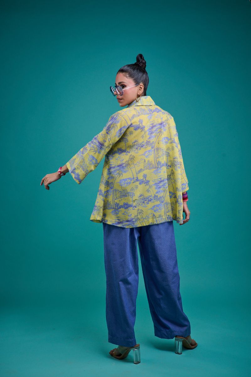 Gulabo - BLUE ZEST - Swiss Lawn & Cotton - Lime & Blue - 2 Piece