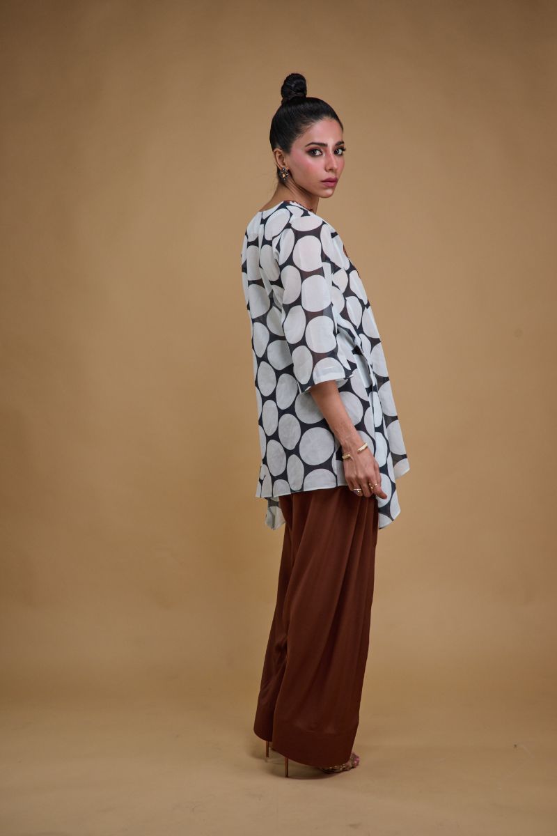 Gulabo - DOT & DUNE - Swiss Lawn & Bosky - Black & White - 2 Piece
