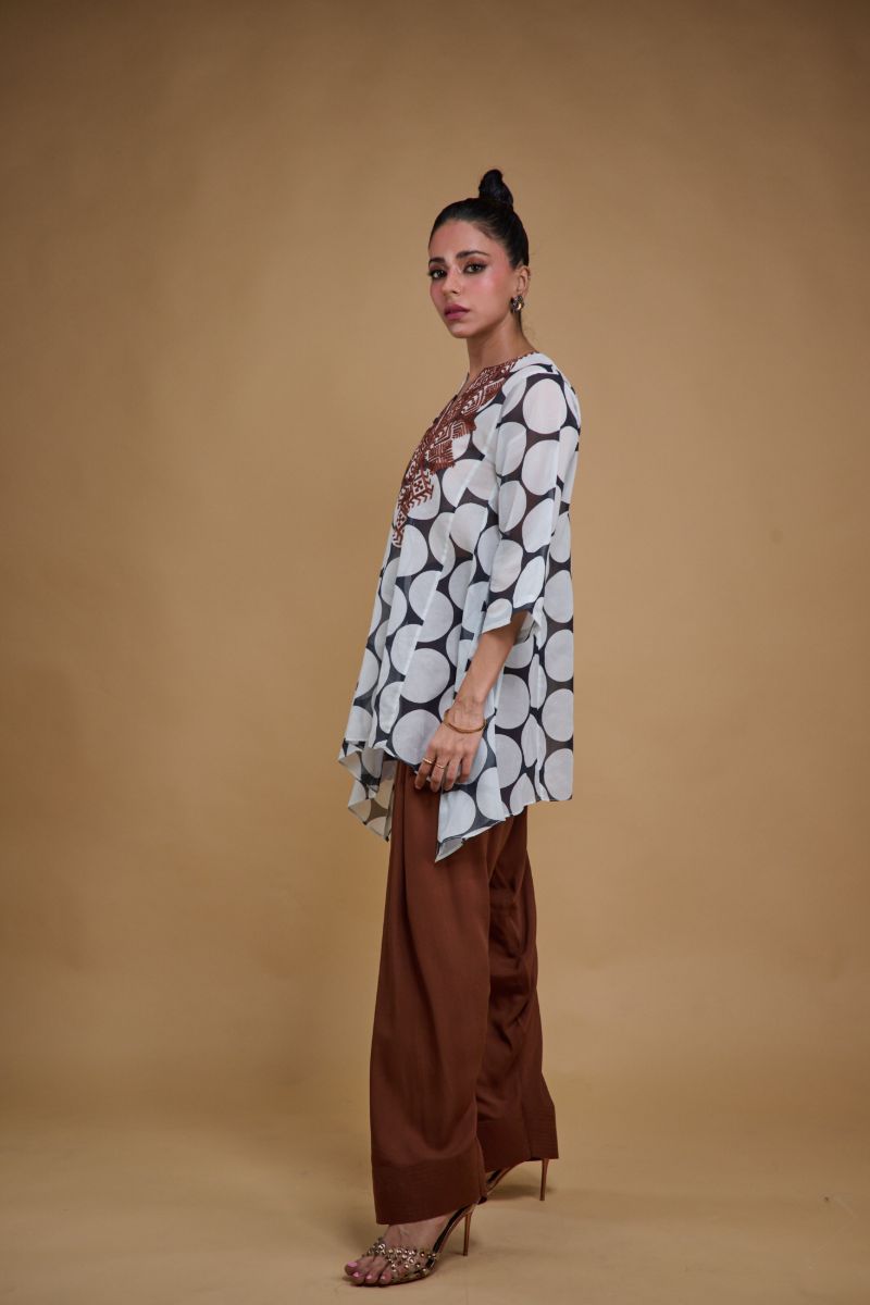 Gulabo - DOT & DUNE - Swiss Lawn & Bosky - Black & White - 2 Piece