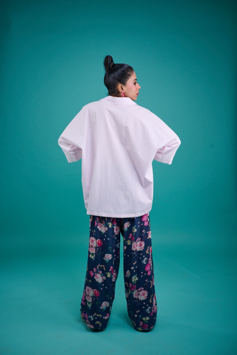 Gulabo - NAVY BLOOM - Cotton & Bosky - Pink Stripe with Navy - 2 Piece