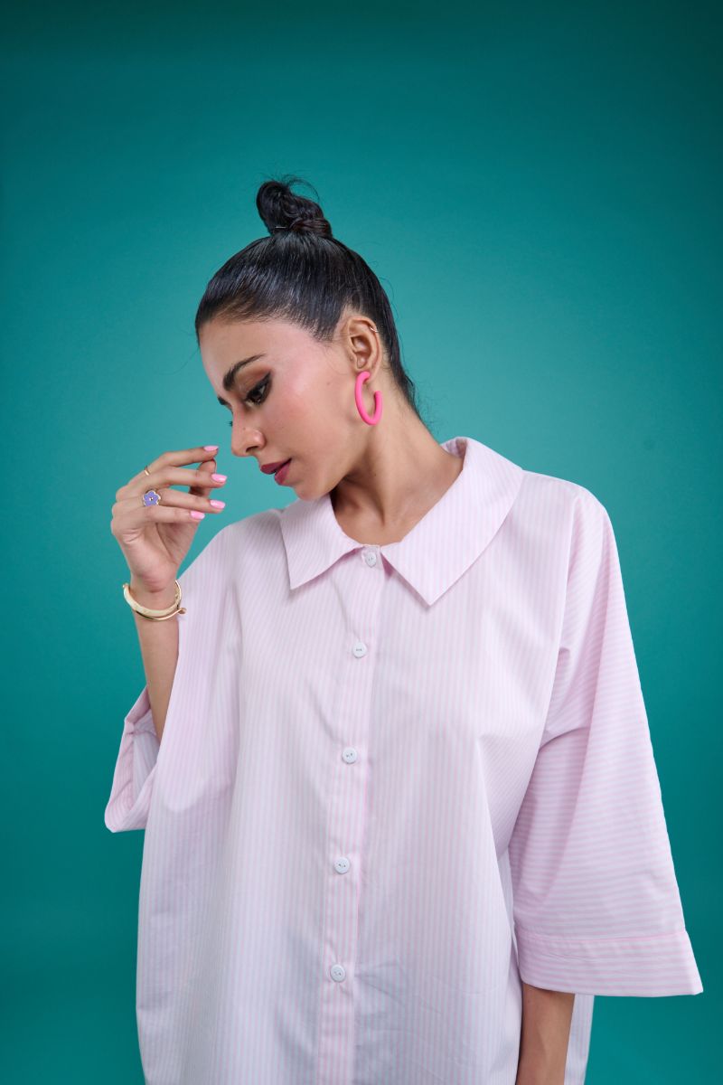 Gulabo - NAVY BLOOM - Cotton & Bosky - Pink Stripe with Navy - 2 Piece