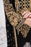 Laleen - Gulerukh Black Chiffon Suit For Women - Black - 3 Piece