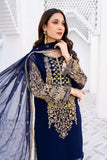 Laleen - Gulerukh Blue Chiffon Suit For Women - Blue - 3 Piece