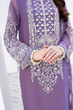 Laleen - Gulerukh Lilac Chiffon Suit For Women - Lilac - 3 Piece