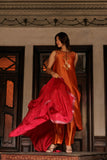 Pinktree - Gulnaar - Orange & Hot Pink - Pure Silk - 3 Piece