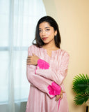 Urooj Atelier - Raw Silk Suit For Women - Blush Pink - 3 Piece