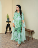Urooj Atelier - Irish Suit For Women - Forest Green - 3 Piece
