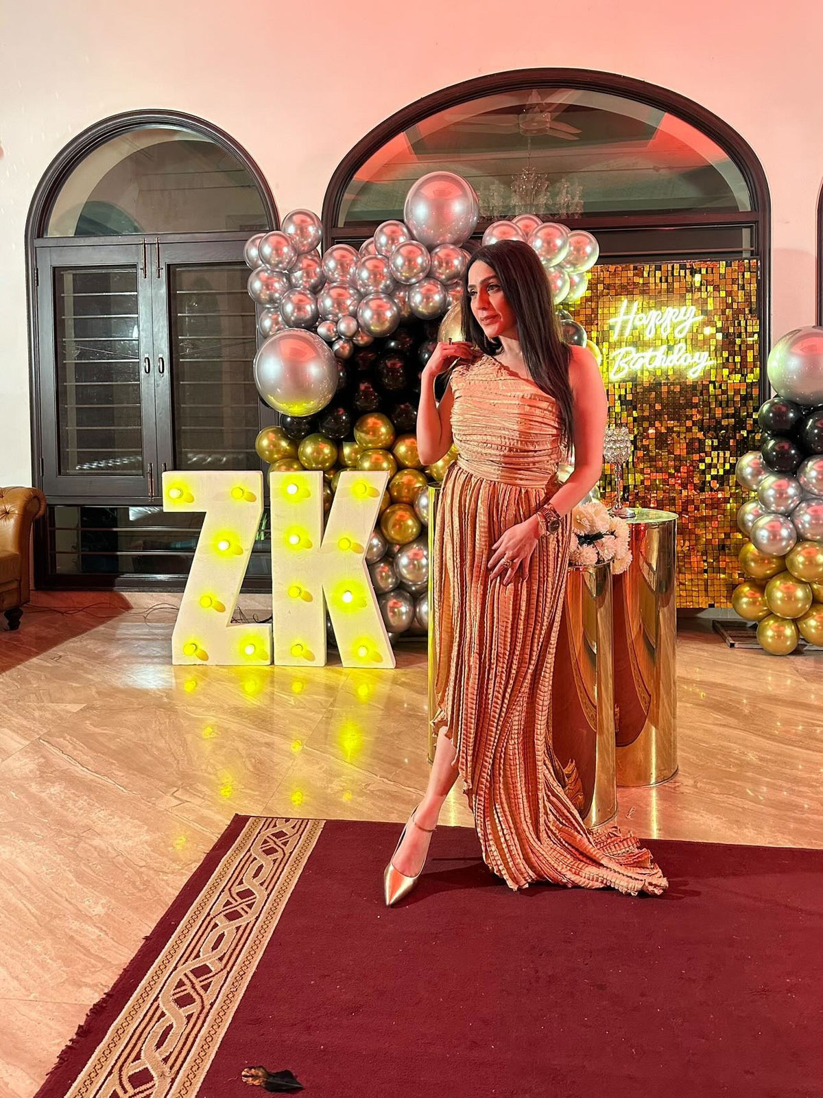 Syah - Crushed Sleeveless Dress - Gold - Masuri - 1 Piece