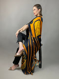 Maheem Khan - Rose Scarf Kaftan - BLACK GOLD - Blended Silk - 1 Piece