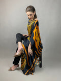 Maheem Khan - Rose Scarf Kaftan - BLACK GOLD - Blended Silk - 1 Piece