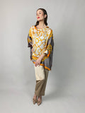 Maheem Khan - Rose Grey/Gold Tunic - GREY GOLD - Blended Silk - 1 Piece