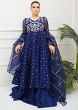 Allure By Ih - Sundae Jacquard Lehenga For Women - Navy - 3 Piece