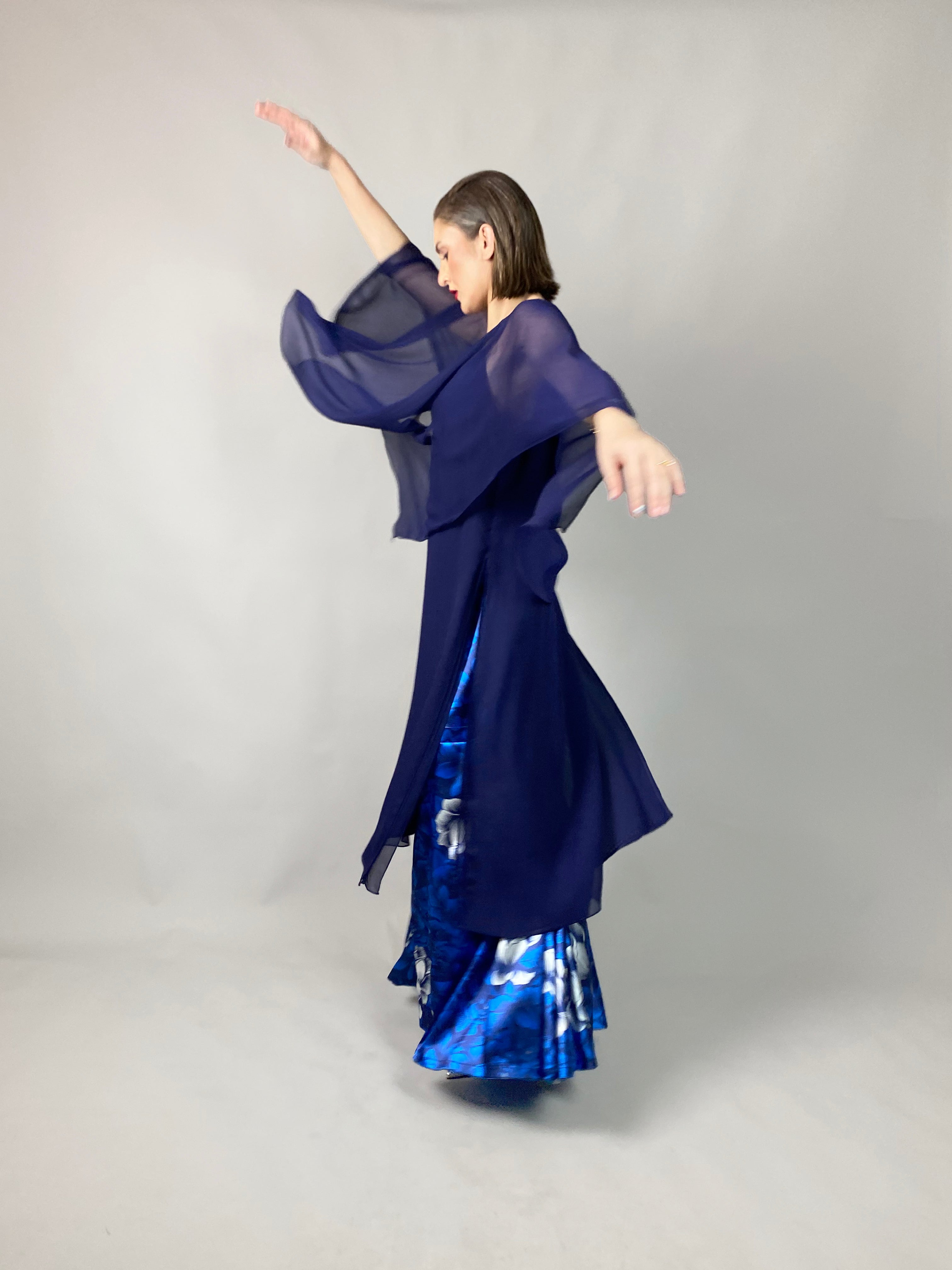 Maheem Khan - Midnight Symphony - NAVY - Blended Chiffon + Satin Silk - 3 Piece