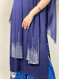 Maheem Khan - Midnight Shimmer Stole - NAVY - Blended Chiffon - 1 Piece