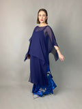 Maheem Khan - Midnight Symphony - NAVY - Blended Chiffon + Satin Silk - 3 Piece