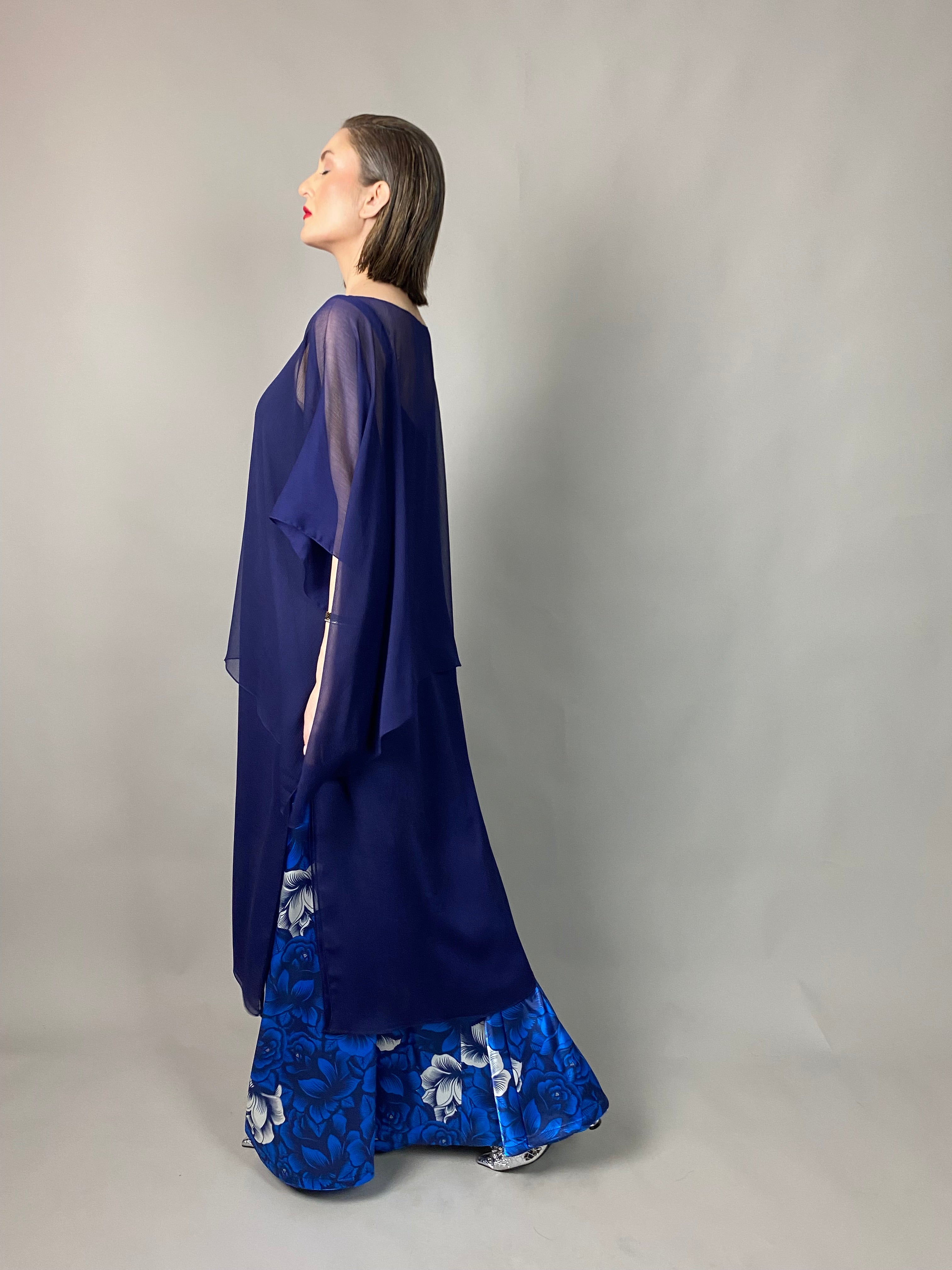 Maheem Khan - Midnight Symphony - NAVY - Blended Chiffon + Satin Silk - 3 Piece