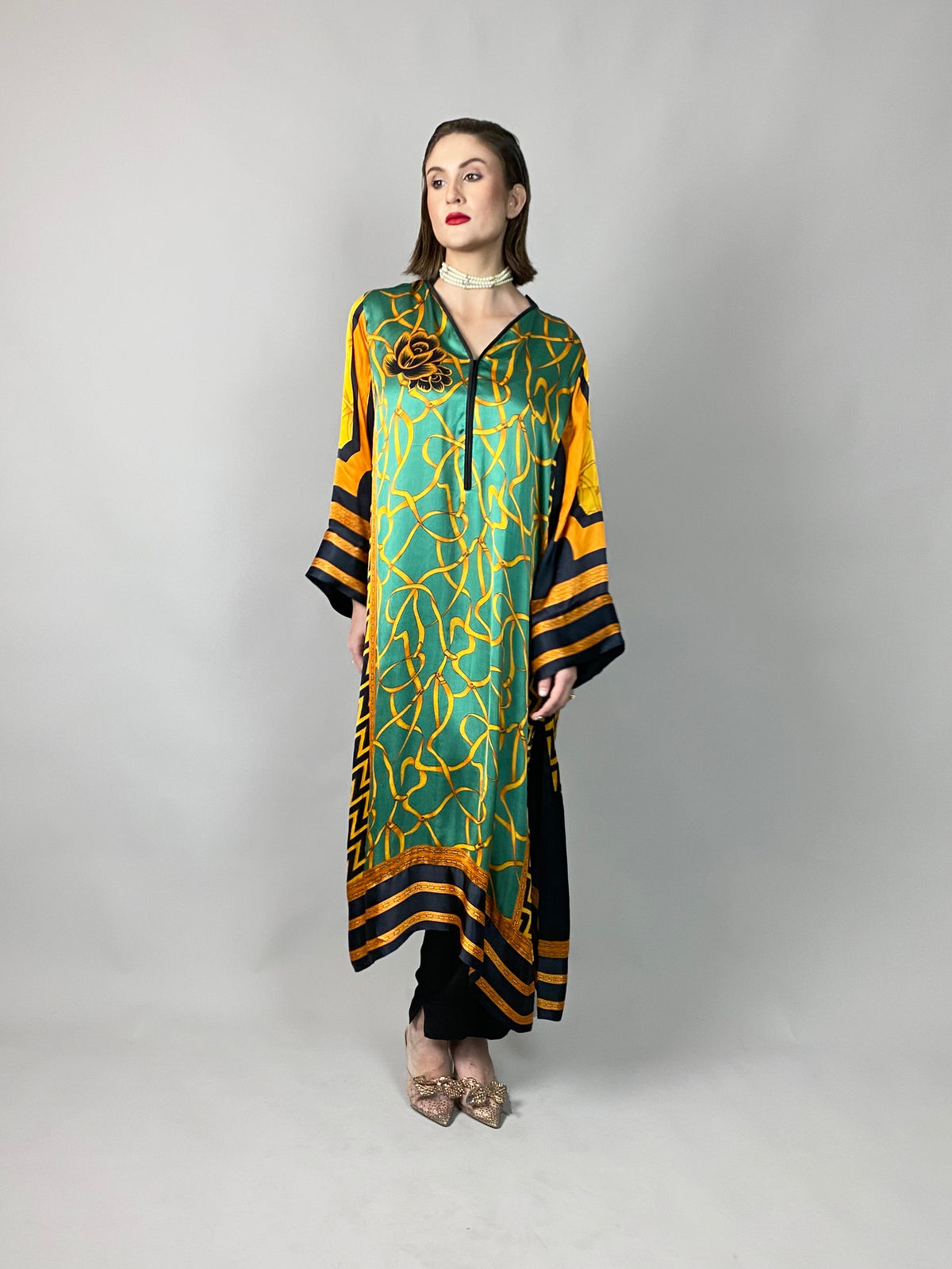 Maheem Khan - Black Satin Pants - BLACK - BLENDED SILK - 1 Piece