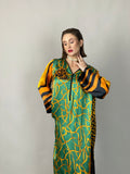 Maheem Khan - Emerald Scarf Tunic - Emerald GOLD BLACK - BLENDED SILK - 1 Piece