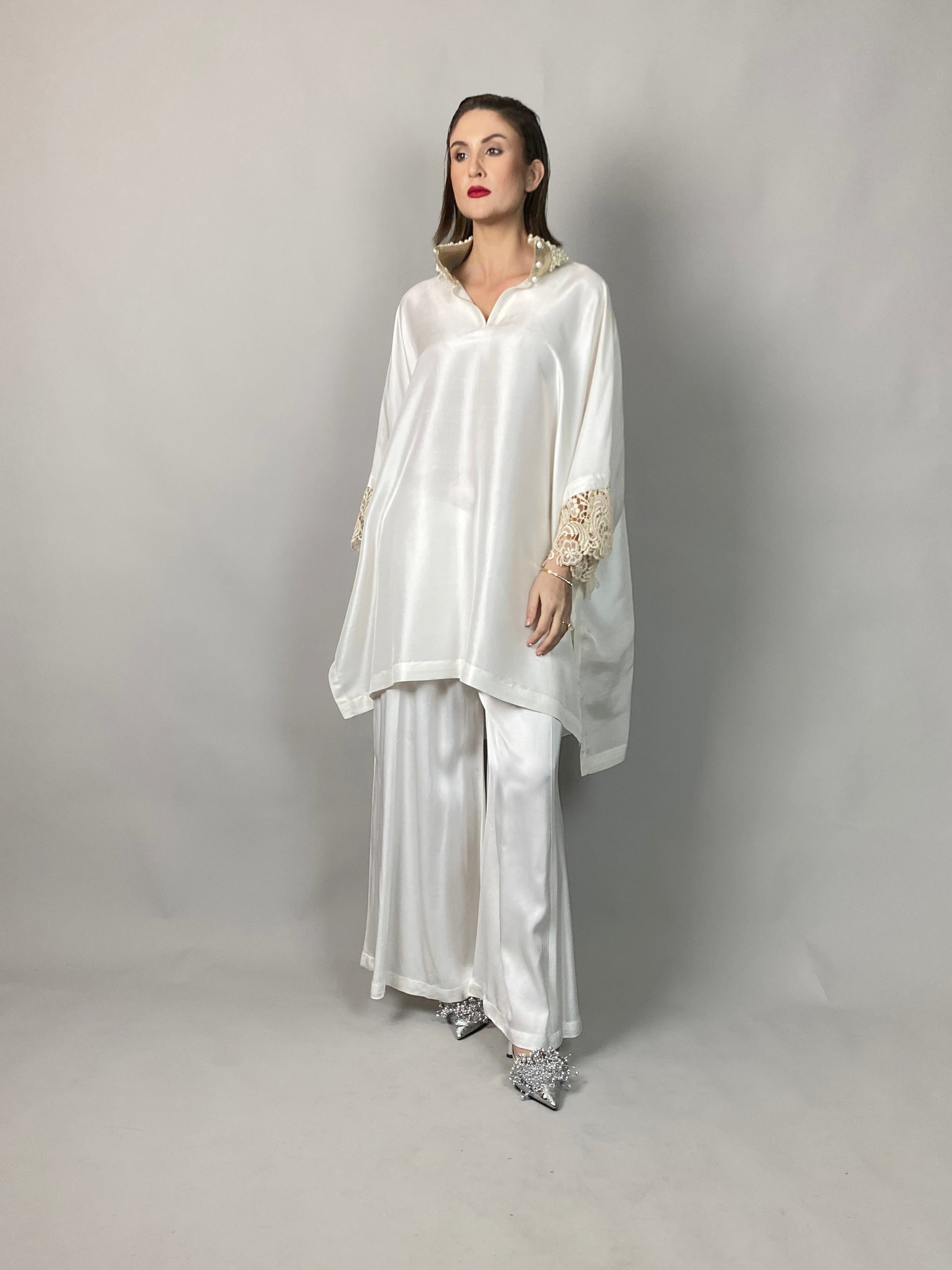 Maheem Khan - Lady In White - WHITE - RAW SILK - 1 Piece