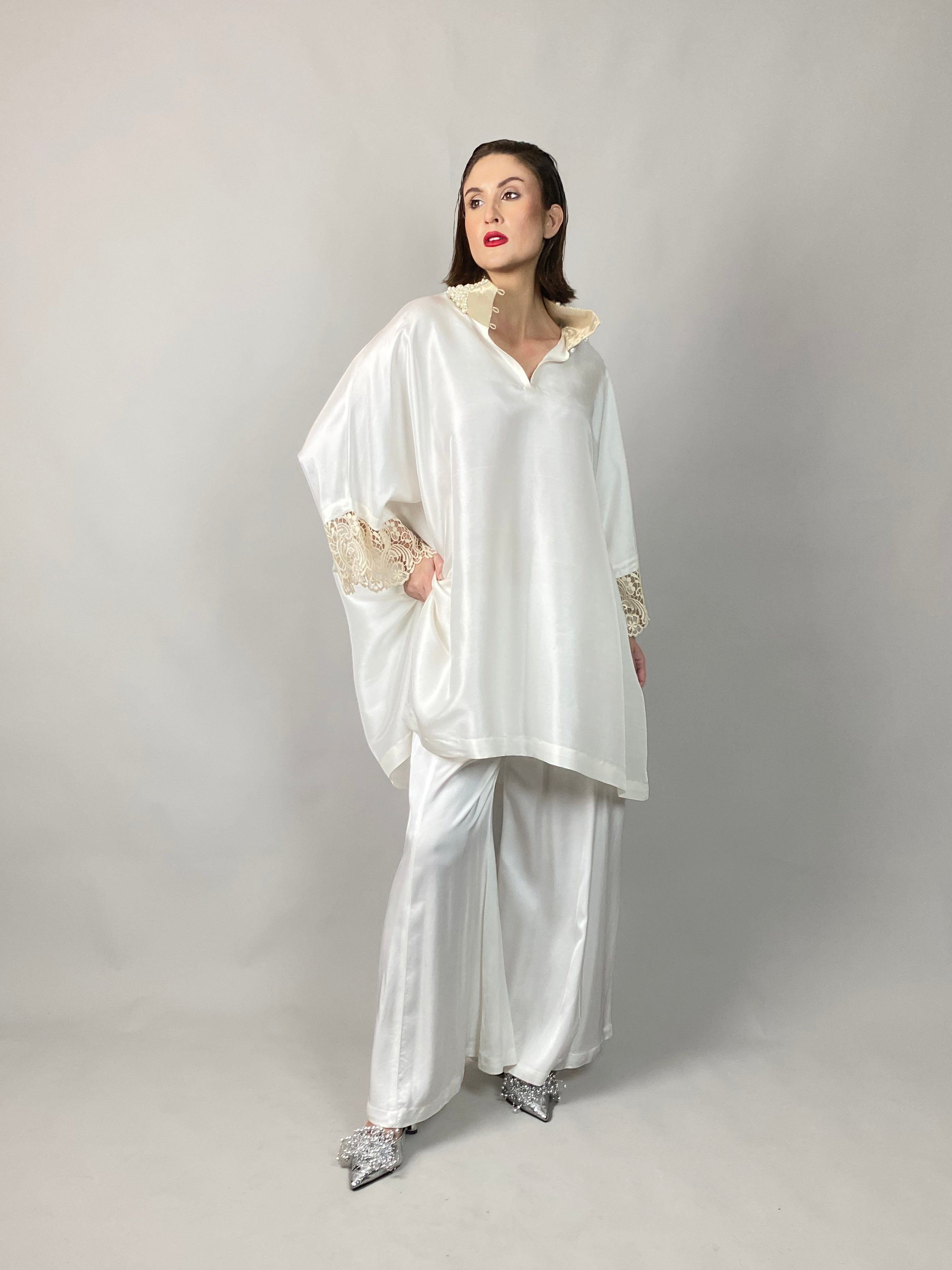 Maheem Khan - Lady In White - WHITE - RAW SILK - 1 Piece