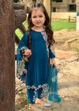 Modest - Chiffon Suit For Girl - Blue - 3 Piece