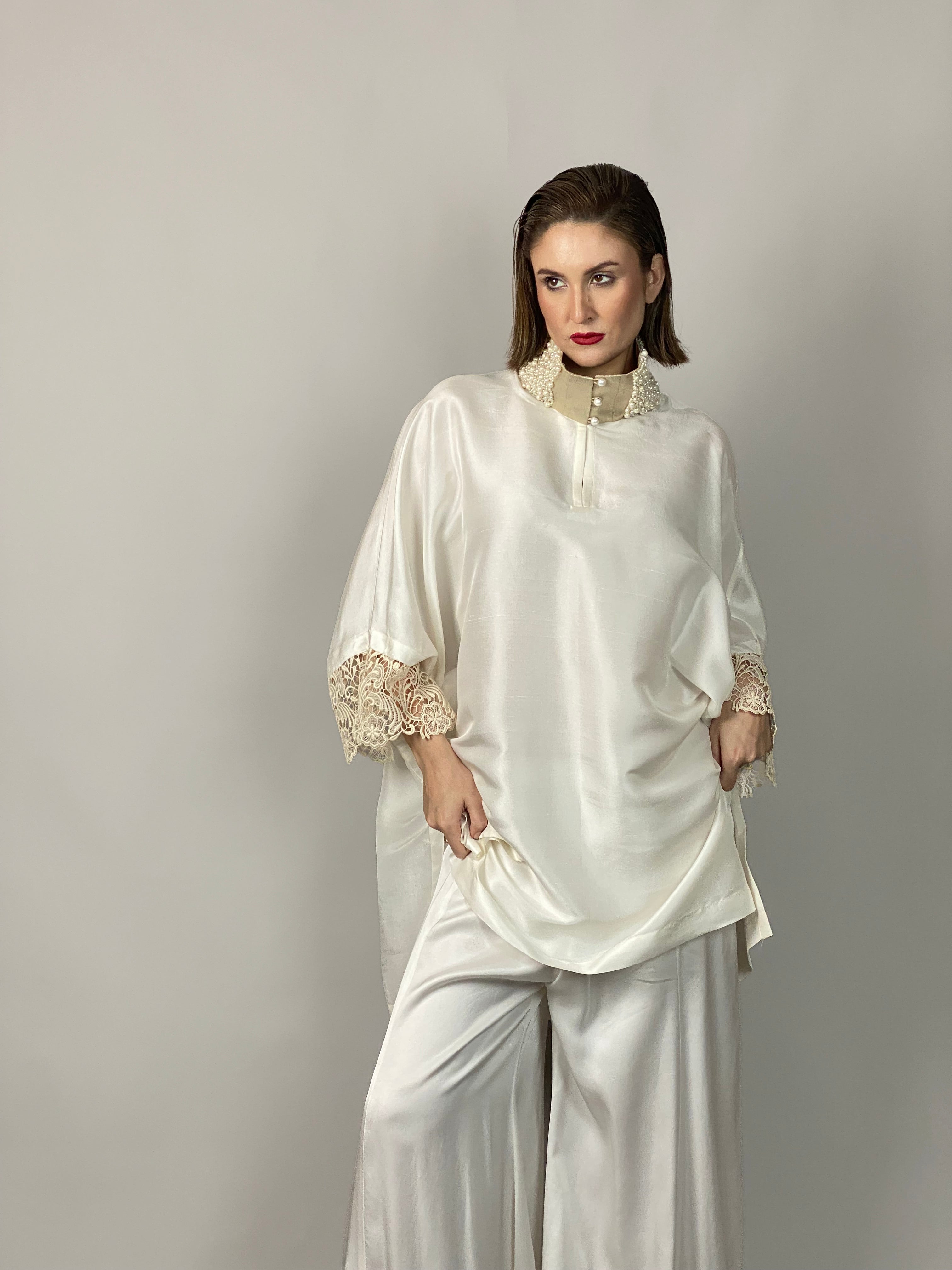 Maheem Khan - Lady In White - WHITE - RAW SILK - 1 Piece