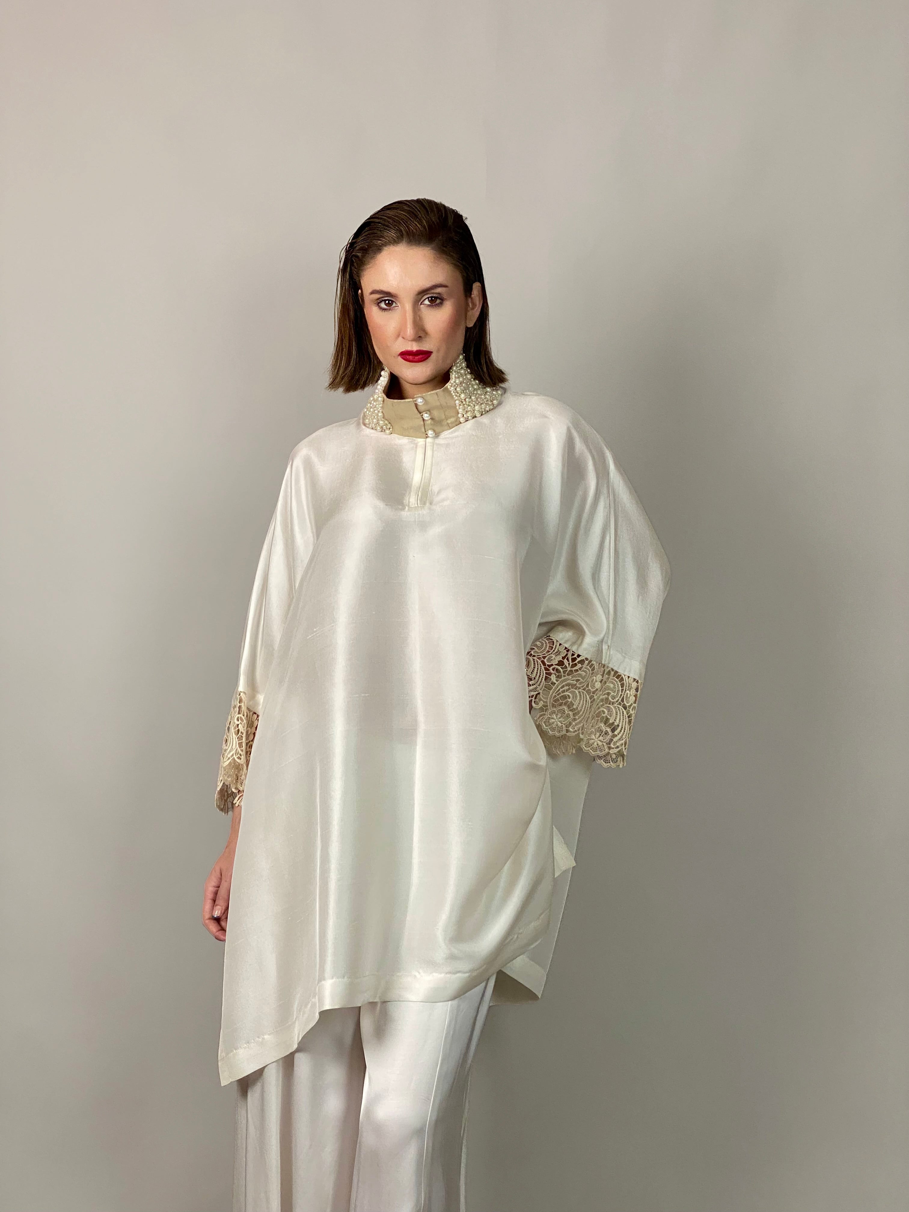 Maheem Khan - Lady In White - WHITE - RAW SILK - 1 Piece