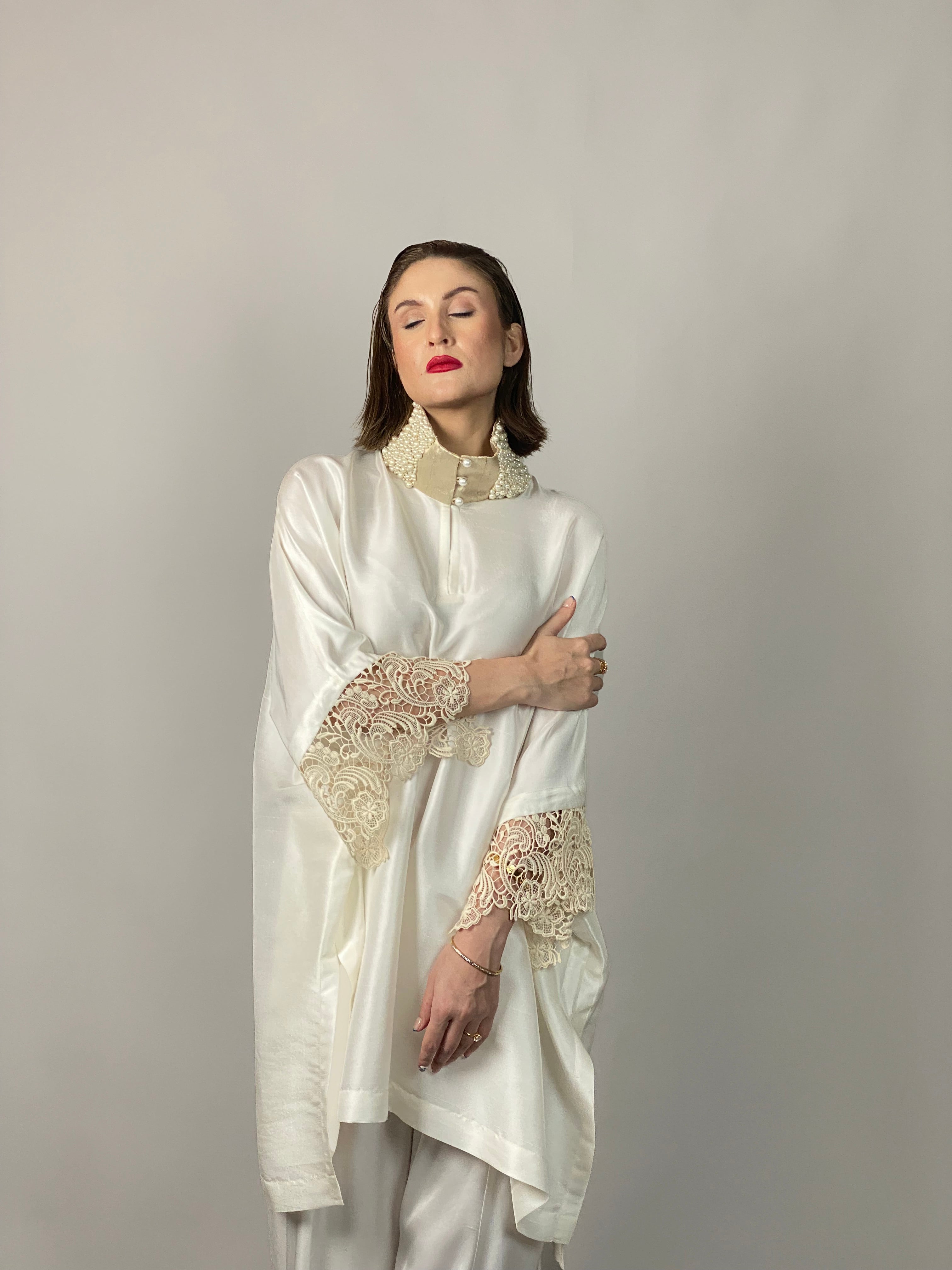 Maheem Khan - Lady In White - WHITE - RAW SILK - 1 Piece