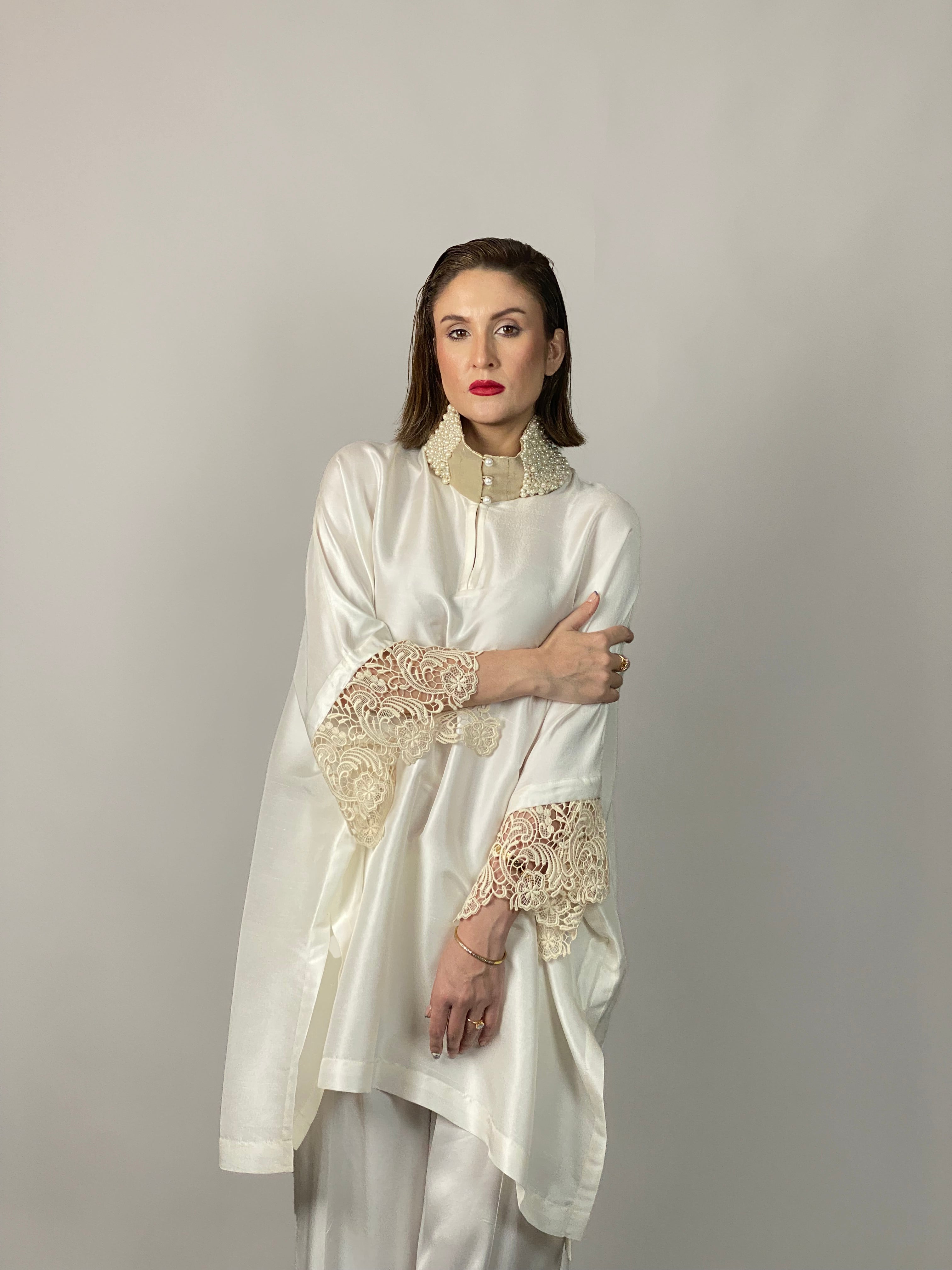 Maheem Khan - Lady In White - WHITE - RAW SILK - 1 Piece