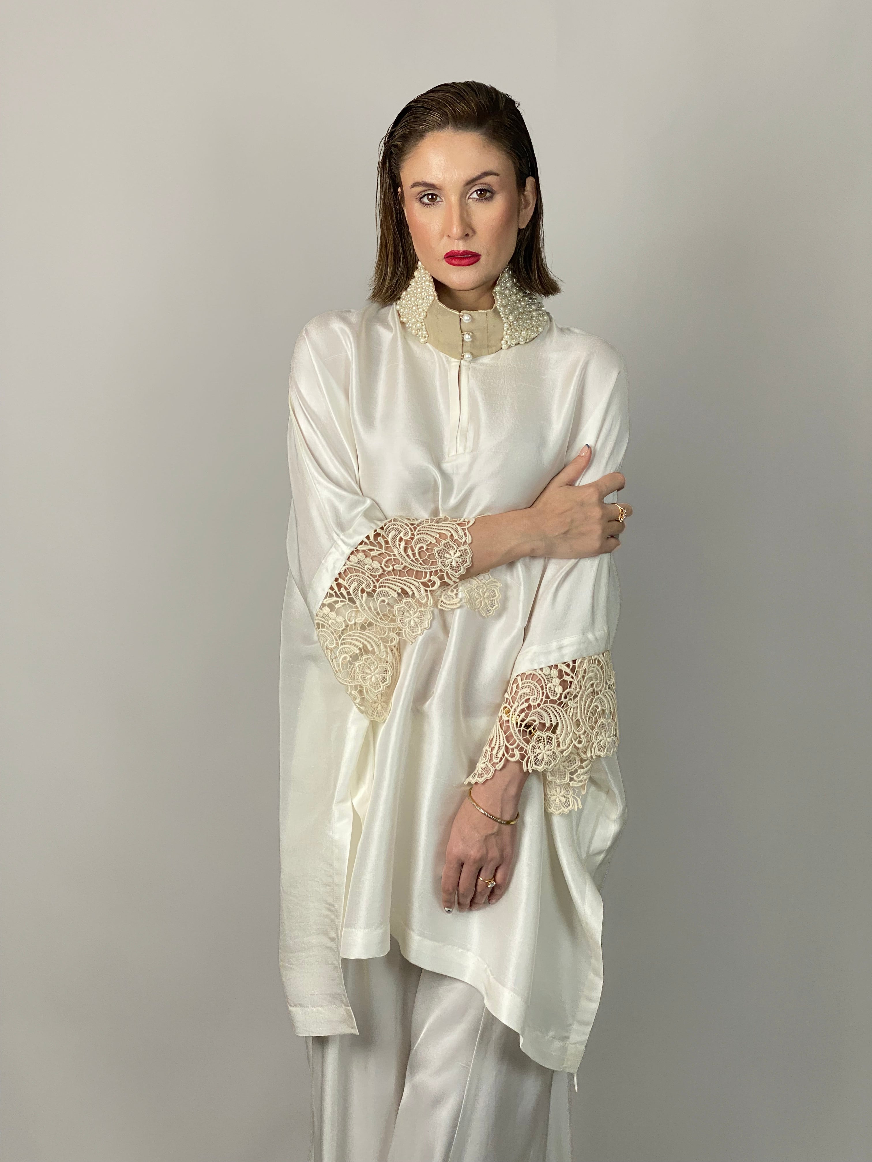 Maheem Khan - Lady In White - WHITE - RAW SILK - 1 Piece