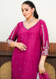 Allure By Ih - Paisley Raw Silk Suit For Women - Burnt Hot Pink - 3 Piece